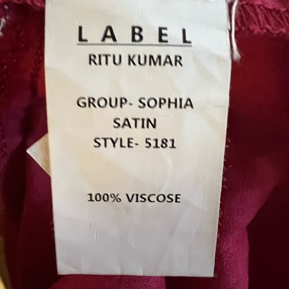 Ritu Kumar Label Wine One-Shoulder Dress - Picture 8 of 13